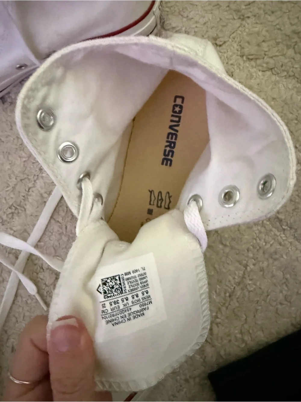 Converse white high top sneakers